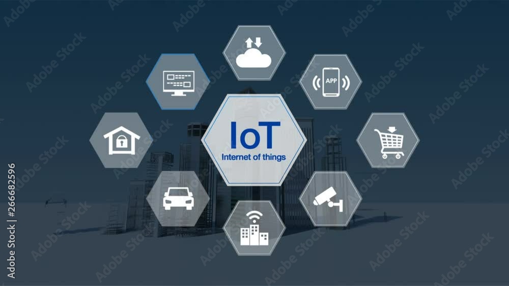 Intelligent Smart building internet of things icon, building city ...