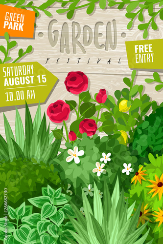 Garden cartoon vertical poster