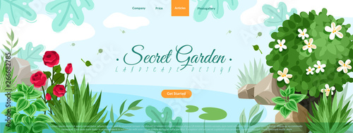Garden plants site header illustration