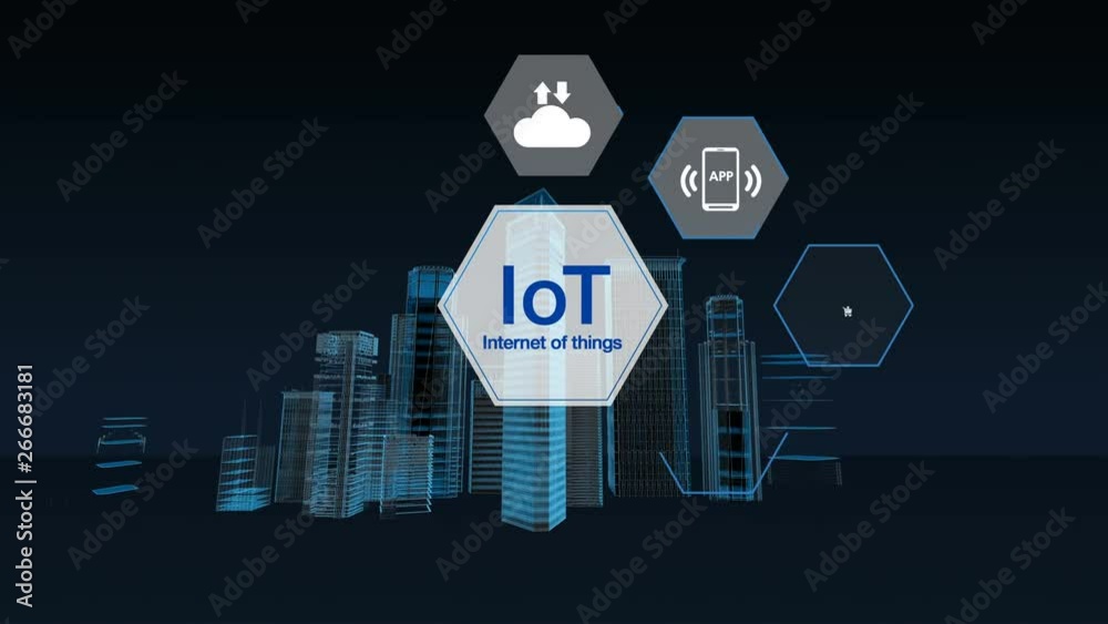 Intelligent Smart building internet of things icon, building city ...