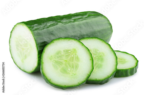 ripe cucumber isolated on white background photo
