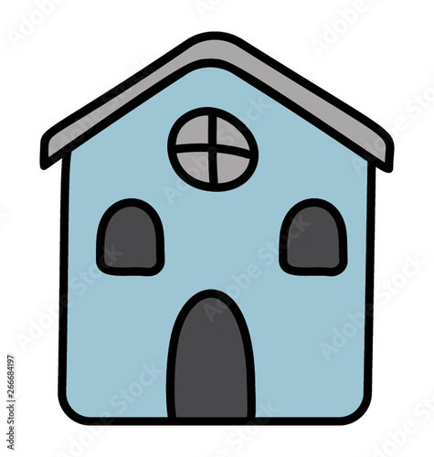 A small hut, doodle design vector