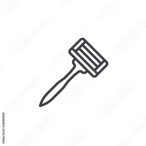 Shave razor line icon. linear style sign for mobile concept and web design. Shaving razor blade outline vector icon. Symbol  logo illustration. Pixel perfect vector graphics