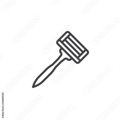 Shave razor line icon. linear style sign for mobile concept and web design. Shaving razor blade outline vector icon. Symbol, logo illustration. Pixel perfect vector graphics
