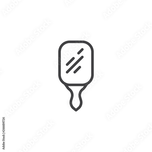 Hand mirror line icon. linear style sign for mobile concept and web design. Make-up mirror glass outline vector icon. Symbol  logo illustration. Pixel perfect vector graphics