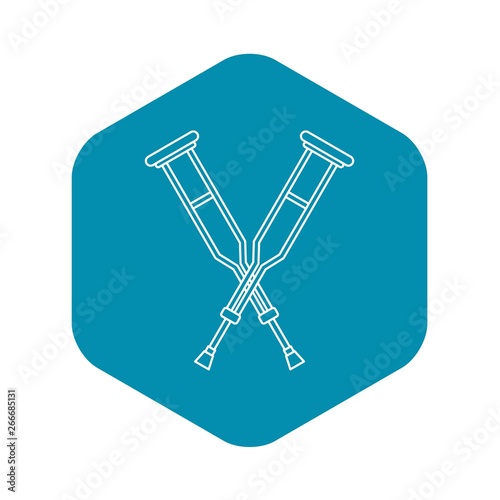Crutches icon. Outline illustration of crutches vector icon for web