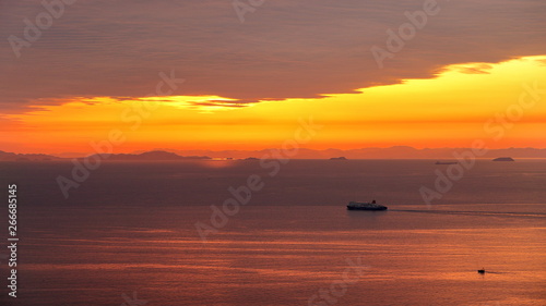 The sunset in the Seto Inland Sea