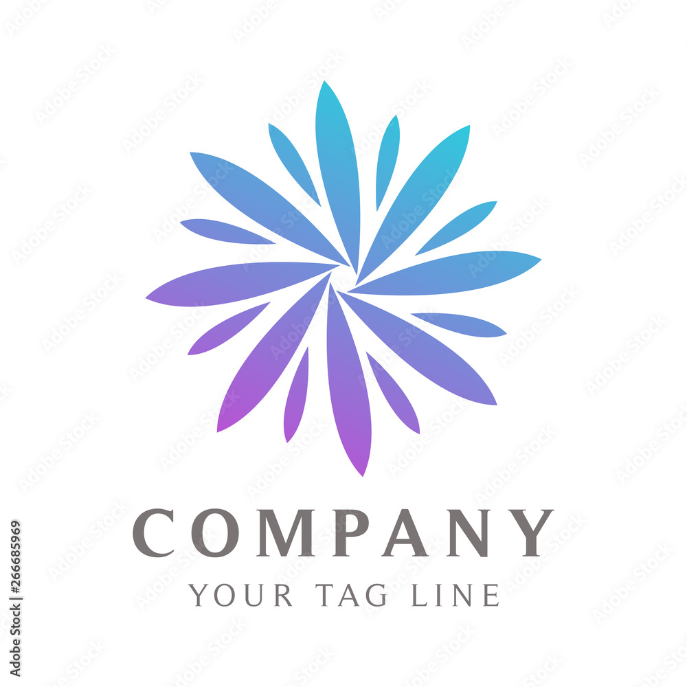 Abstract circular flower logo template for businesses in the fields of beauty, spa, health and the like