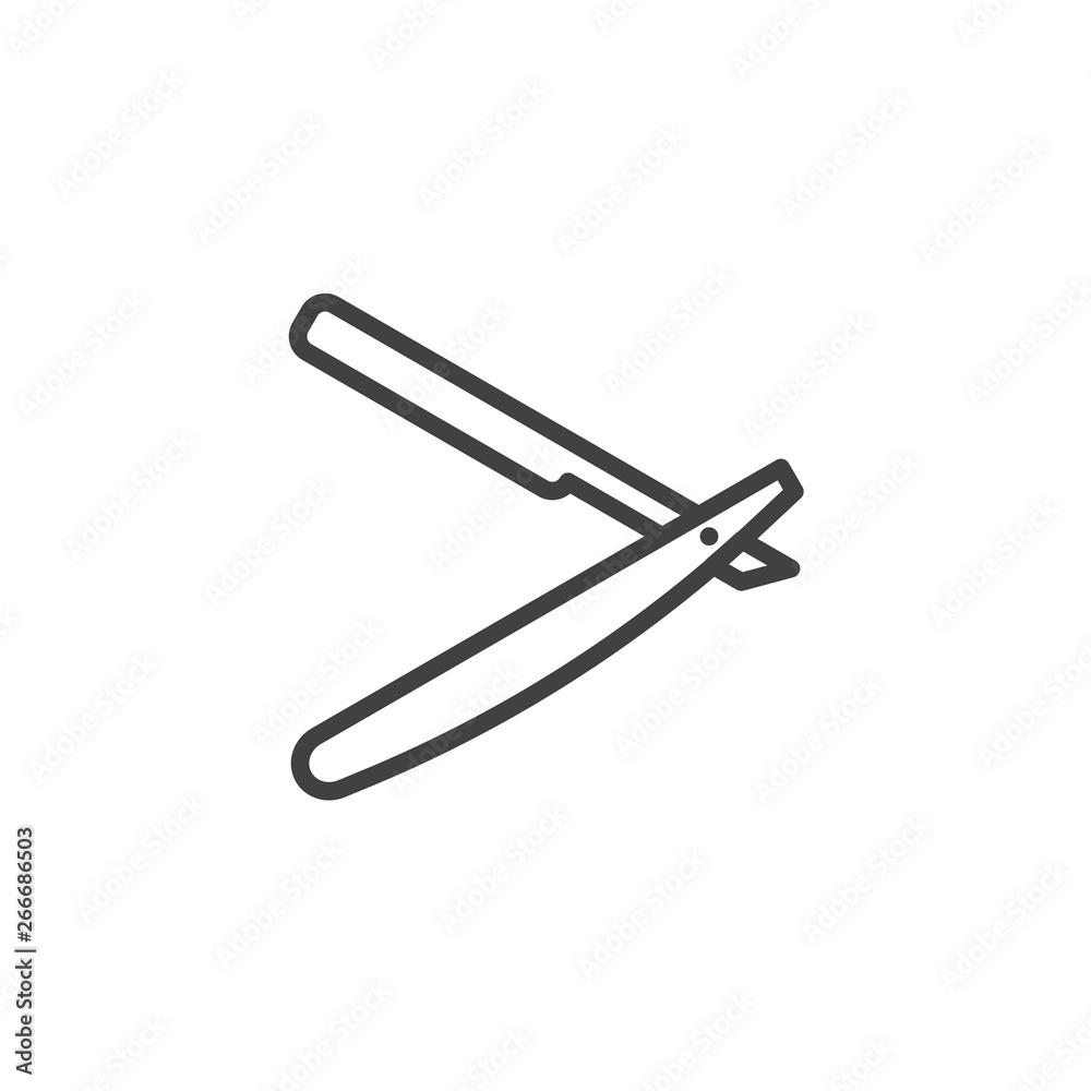 Straight razor line icon. linear style sign for mobile concept and web design. Barber knife shaving razor outline vector icon. Symbol, logo illustration. Pixel perfect vector graphics Straight razor line icon. linear style sign for mobile concept and web design. Barber knife shaving razor outline vector icon. Symbol, logo illustration. Pixel perfect vector graphics