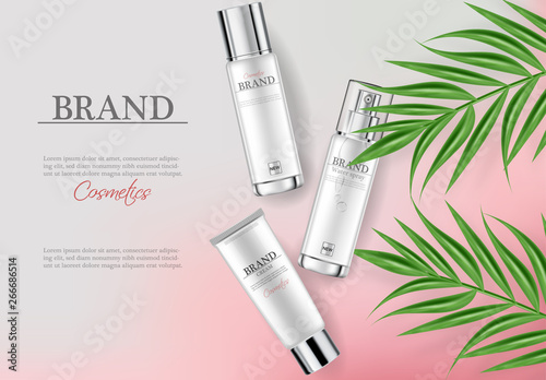 Cosmetics cream moisturizer hydration Vector realistic. Product packaging moc...