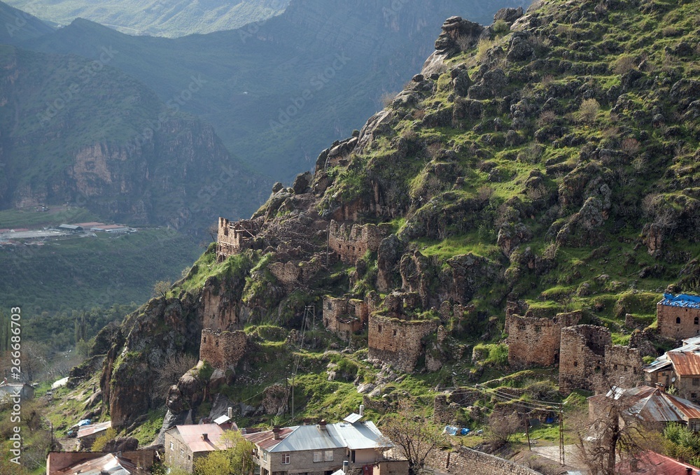 Mountain village in Hakkari plateau .turkey Mountain village in Hakkari plateau .turkey