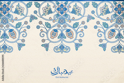 Blue arabesque decorations
