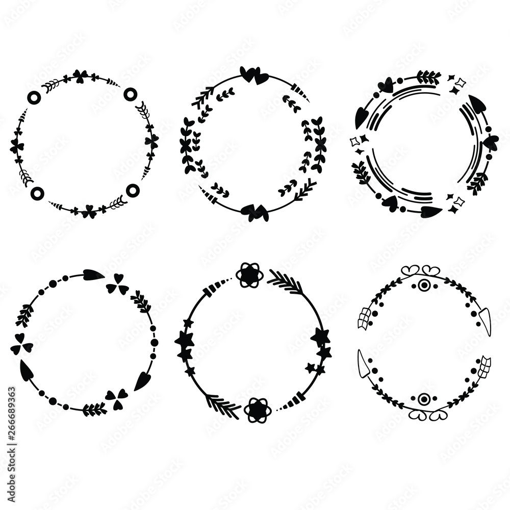 Obraz premium Circle arrow monograms frame.