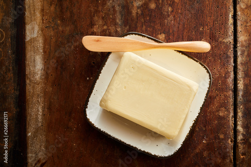 Whole pat of farm fresh creamy butter