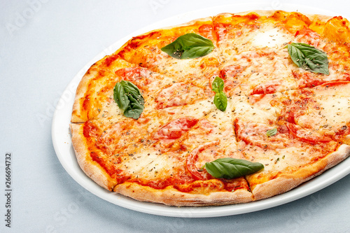 Pizza Margarita on white background
