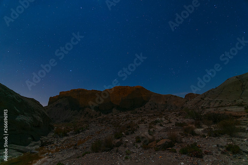 Vista nocturna en el desierto de Tabernas