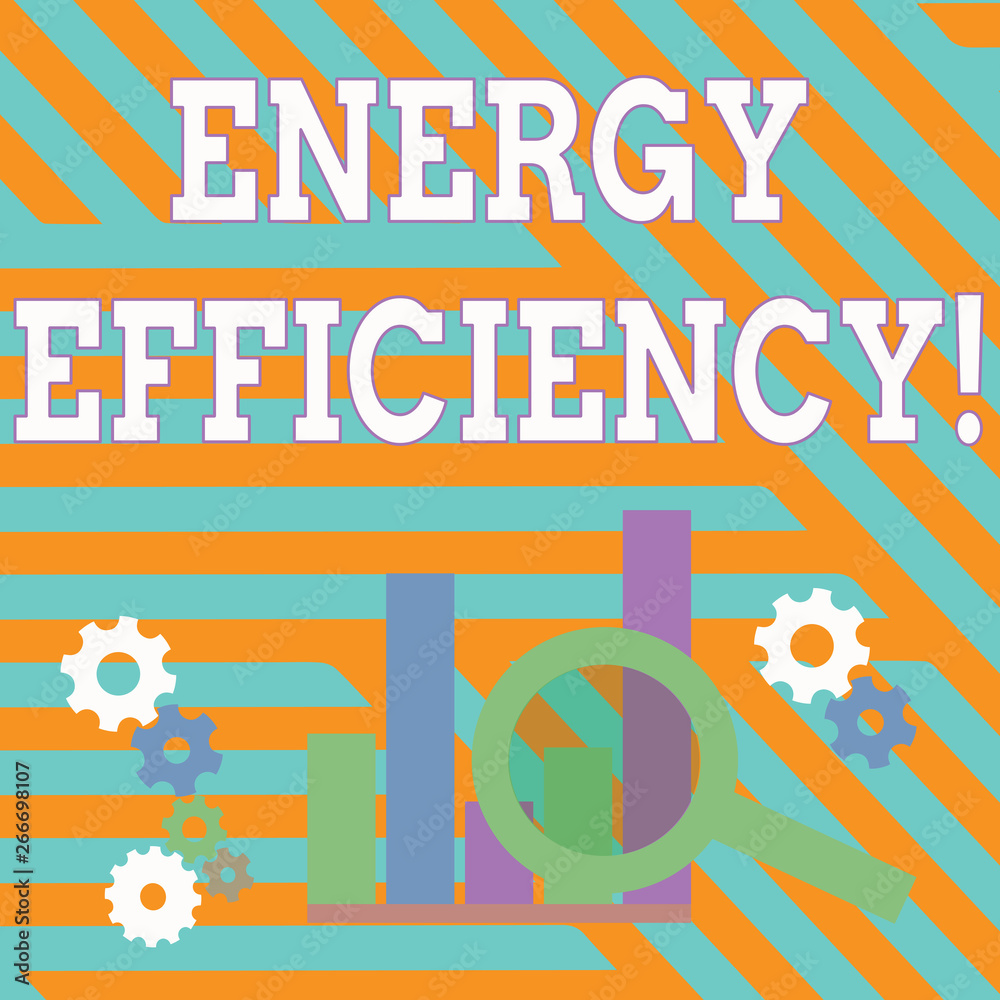 Text sign showing Energy Efficiency. Business photo showcasing reduce ...