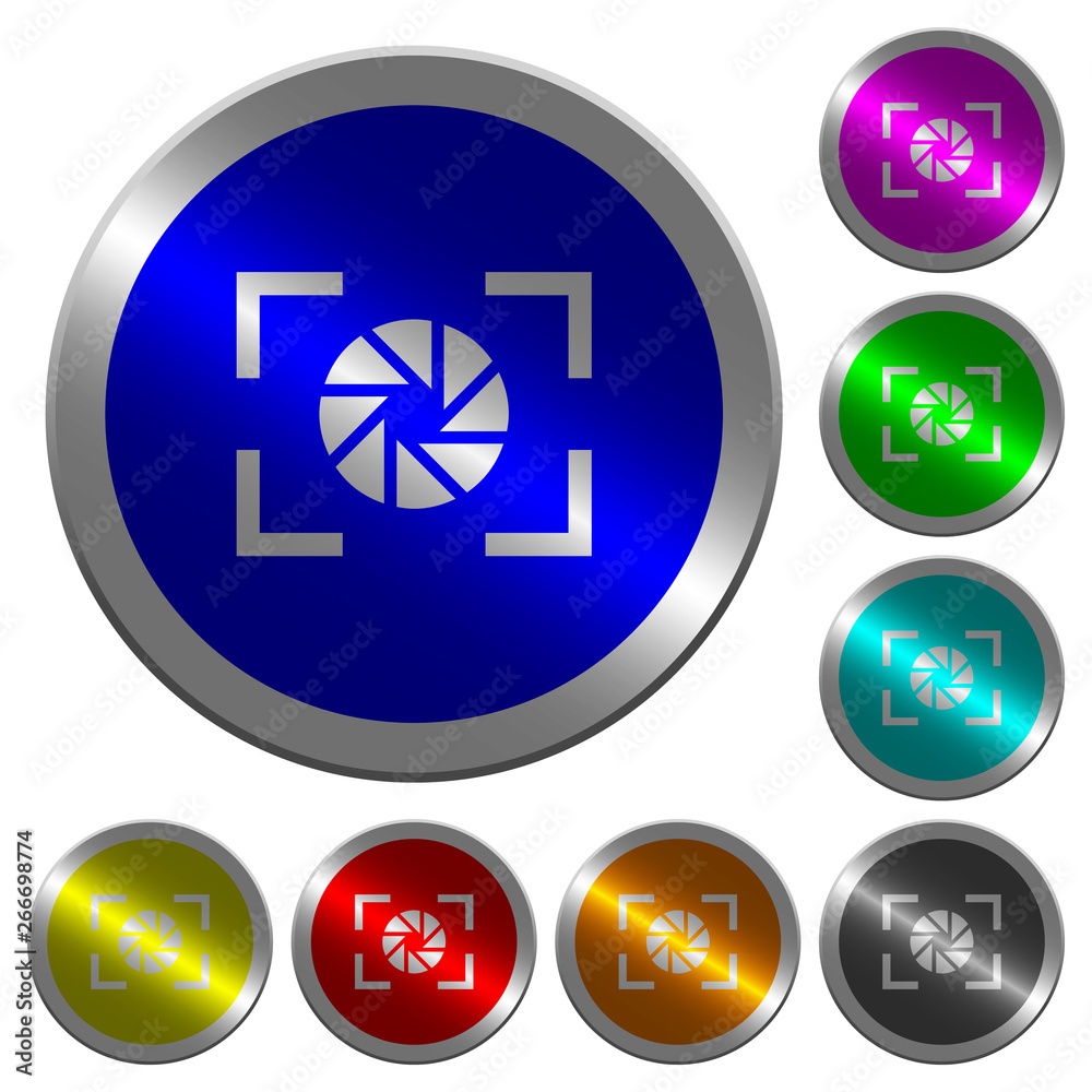 Camera aperture setting luminous coin-like round color buttons Camera aperture setting luminous coin-like round color buttons