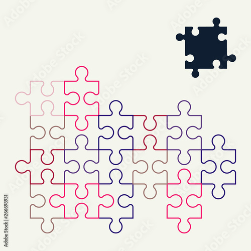 Pieces puzzles illustration. Section compared banner background.Vector Illustration