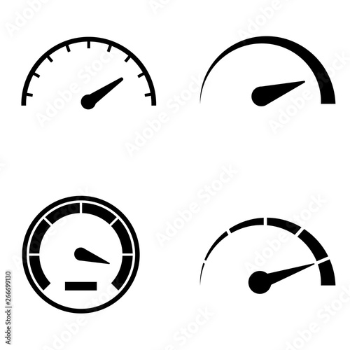 Speedometer icon, logo isolated on white