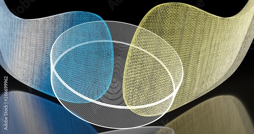 Holographic hockey background. Abstract sport image. Hockey network structure. Digital computer image. Generative picture. 3D illustration, 3D rendering