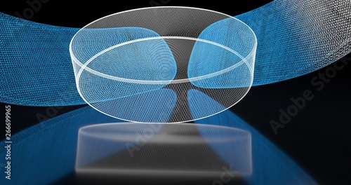 Holographic hockey background. Abstract sport image. Hockey network structure. Digital computer image. Generative picture. 3D illustration, 3D rendering