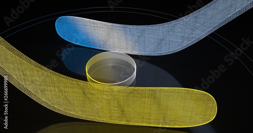 Holographic hockey background. Abstract sport image. Hockey network structure. Digital computer image. Generative picture. 3D illustration, 3D rendering