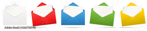 colored envelopes with empty paper