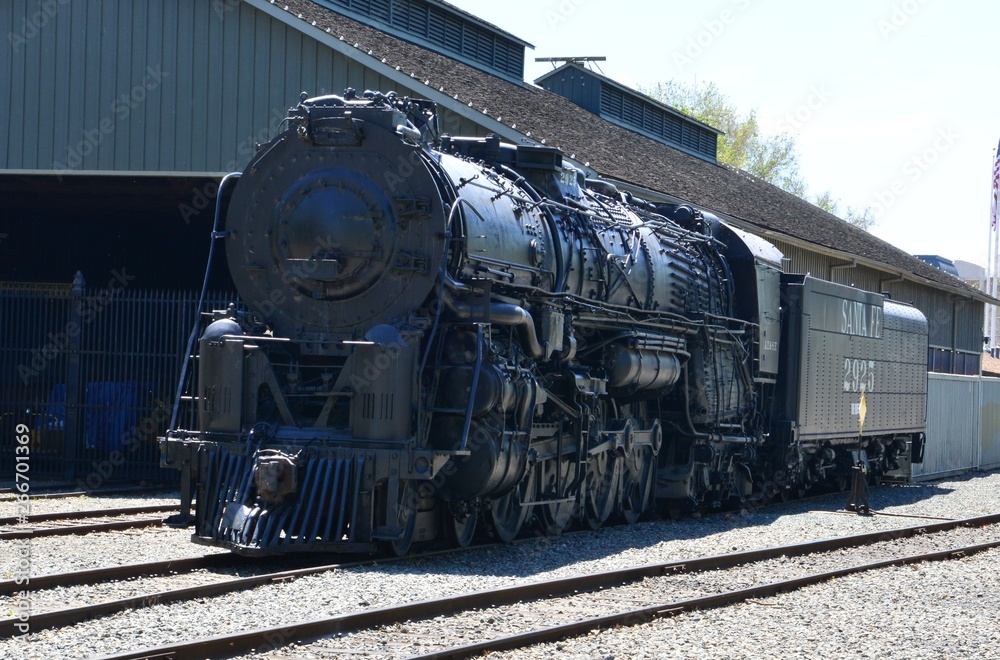 Obraz premium An American vintage steam locomotive.