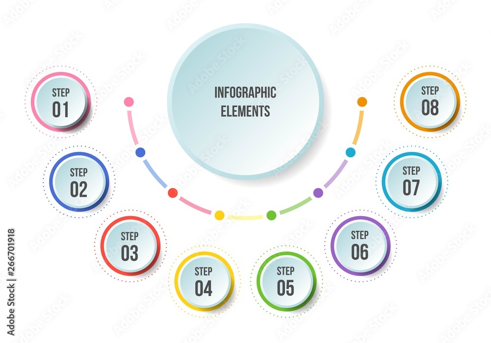Half Circle chart, Timeline infographic templates Half Circle chart, Timeline infographic templates
