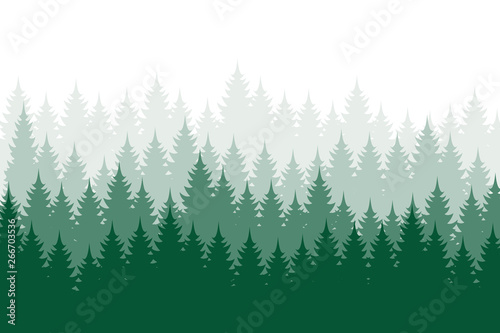 Forest background, nature, landscape. Evergreen coniferous trees. Pine, spruce, christmas tree. Silhouette vector © liubomir118809