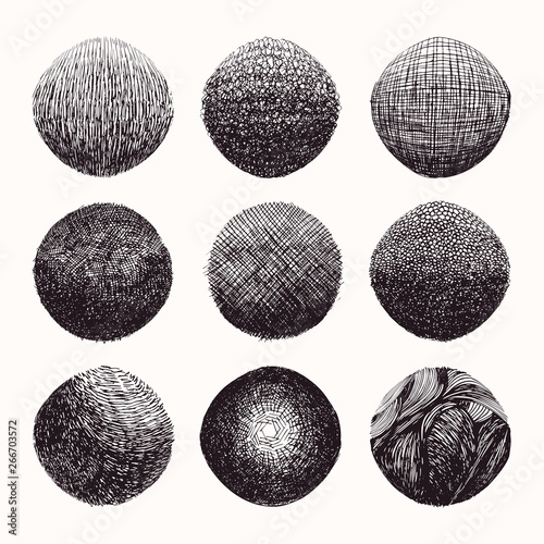 Hand drawn wavy cross hatching gradient textures made with ink. Graphic design template collection. Uneven hatched lines, abstract drawing, organic background, linear graphic pattern. Isolated vector.