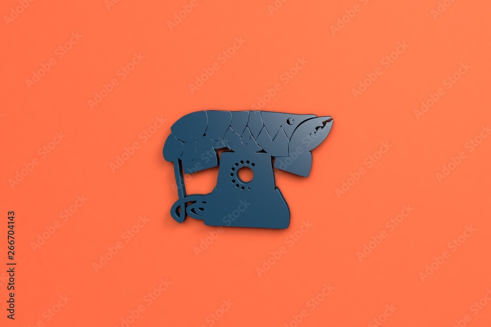 blue 3D illustration and orange background blue 3D illustration and orange background