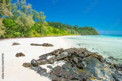 White sand beach at tropical island