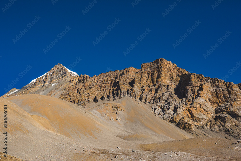 Way through Thorong la Pass, Himalaya mountains. Nepal