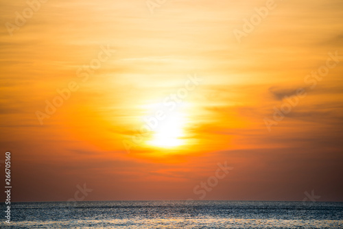 Beautiful sunset over blue sea