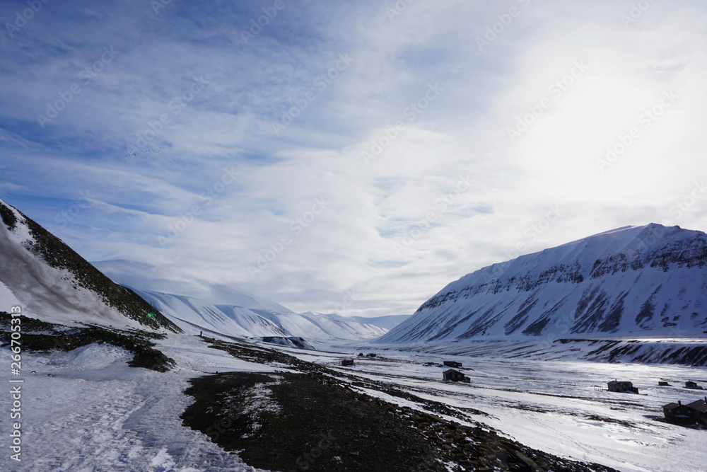 view down polar bear valley at Svalbard
