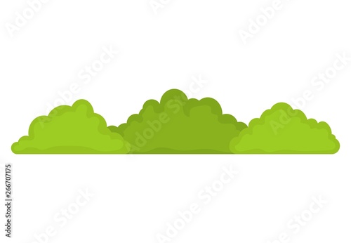 Green bush icon. Floral nature spring or summer template design.