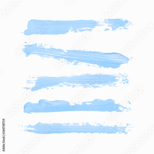 Watercolor Stripe Set. Acrylic art brush painted textured collection abstract underlines isolated vector background. 