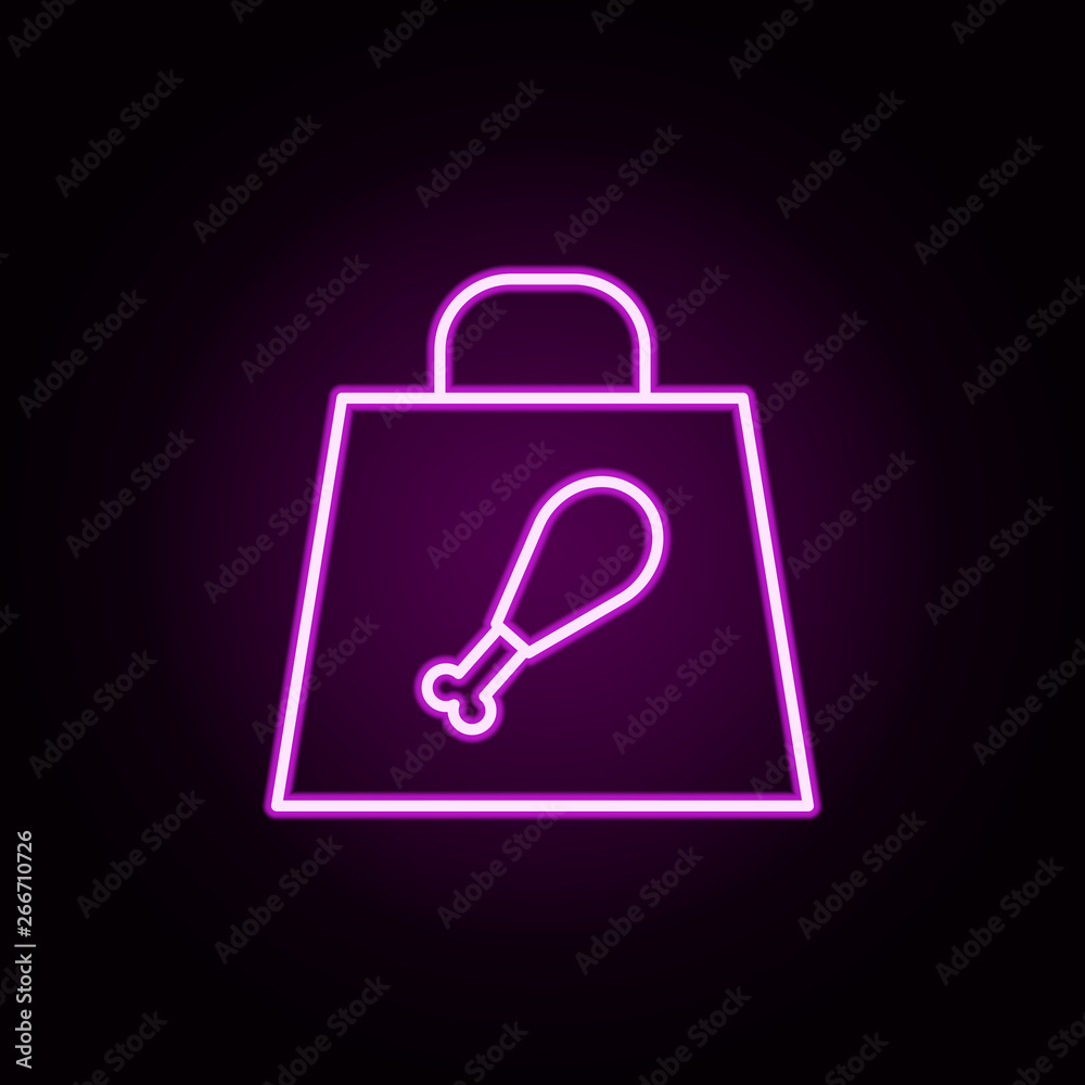 chiken leg neon icon. Elements of food and drink set. Simple icon for websites, web design, mobile app, info graphics chiken leg neon icon. Elements of food and drink set. Simple icon for websites, web design, mobile app, info graphics