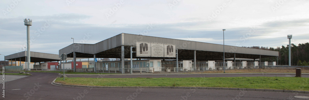 Marienborn Germany border station East and West Germany panorama Marienborn Germany border station East and West Germany panorama