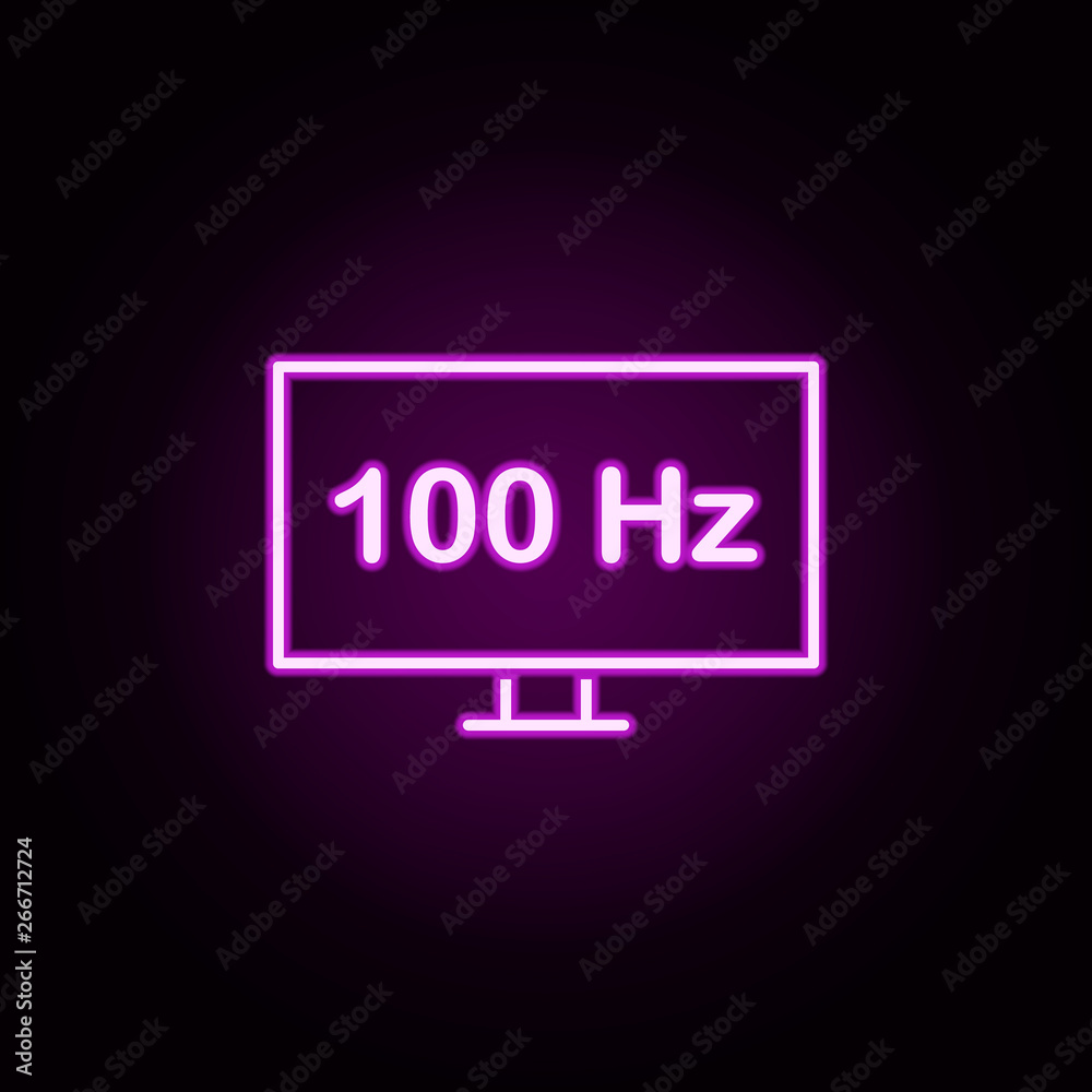 tv 100 hertz neon icon. Elements of television set. Simple icon for websites, web design, mobile app, info graphics