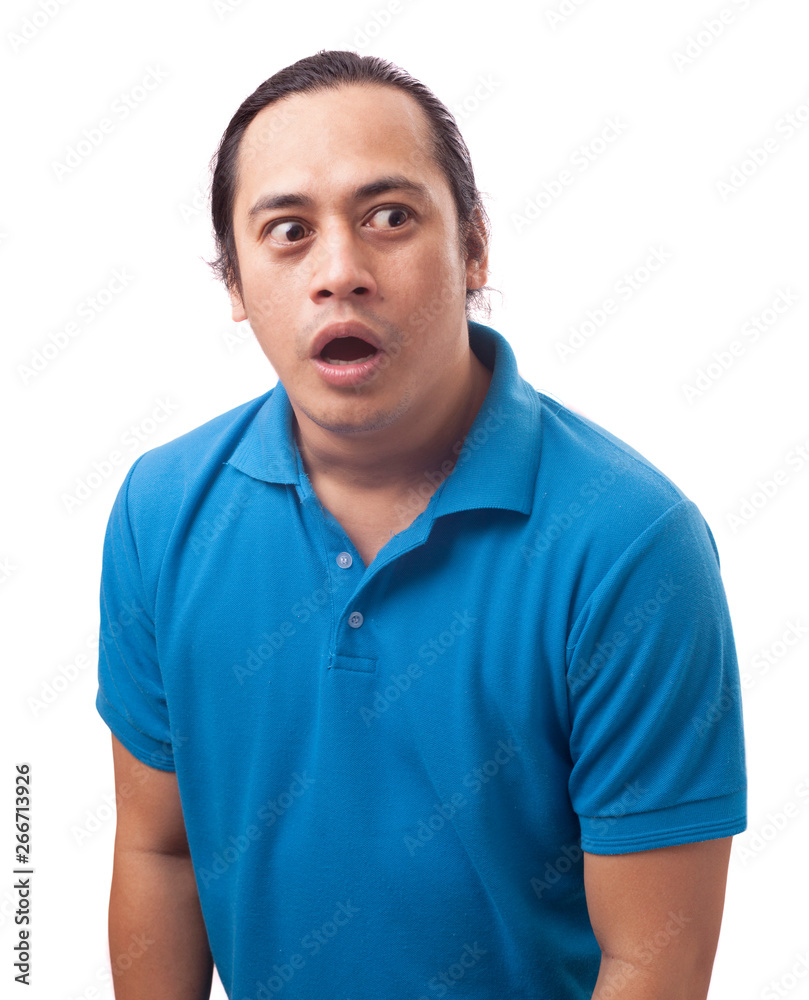 Asian Man Shocked with Mouth Open Asian Man Shocked with Mouth Open
