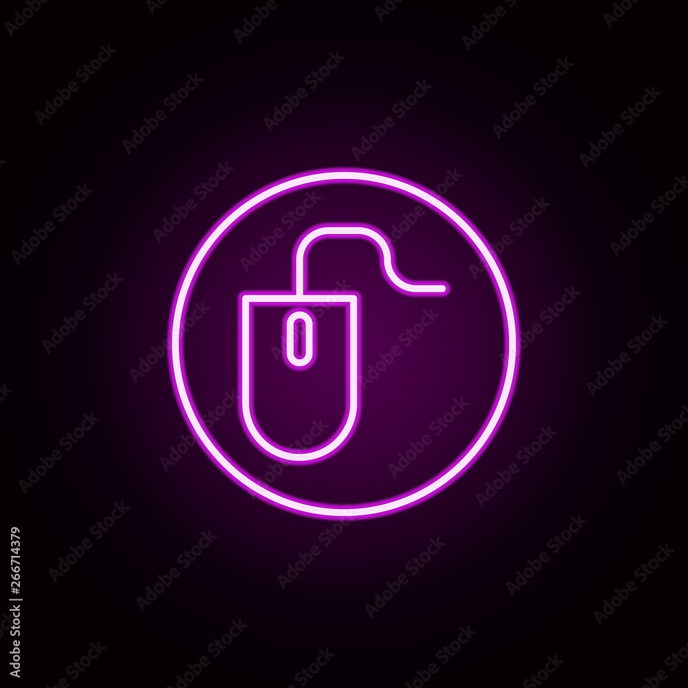 control, elearning, mouse neon icon. Elements of online education set. Simple icon for websites, web design, mobile app, info graphics control, elearning, mouse neon icon. Elements of online education set. Simple icon for websites, web design, mobile app, info graphics