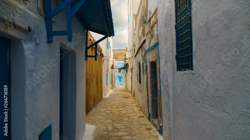 Narrow streets in Hammamet Tunisia 