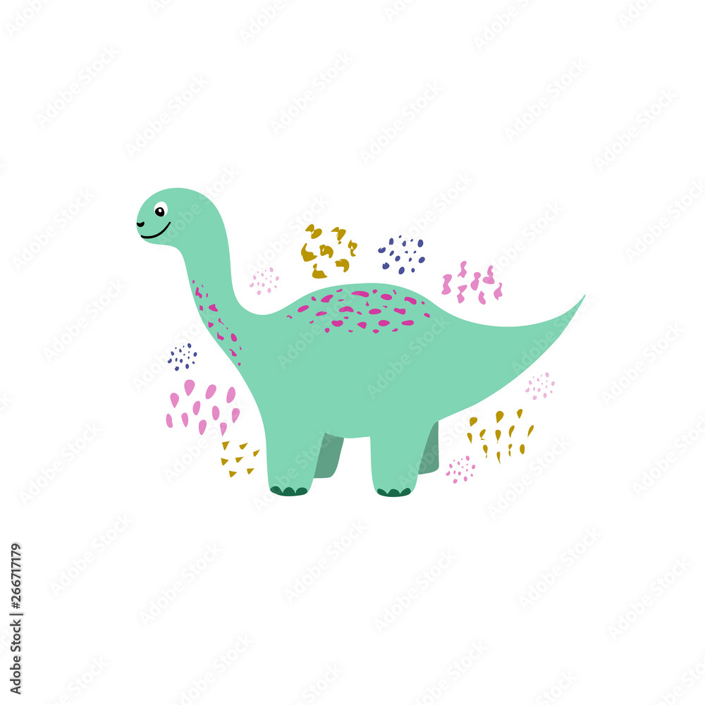 Stylish illustration with dinosaur. lovely childish card in spring colors. greeting card,poster,banner illustration. isolated scandinavian cartoon illustration. Stylish illustration with dinosaur. lovely childish card in spring colors. greeting card,poster,banner illustration. isolated scandinavian cartoon illustration.