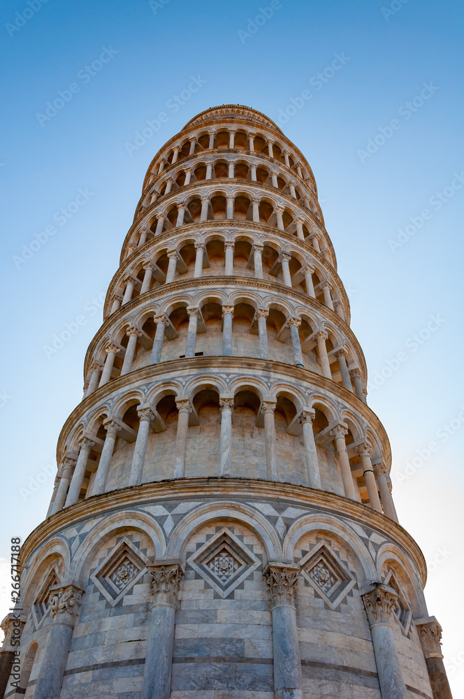Leaning tower of Pisa in Piazza dei Miracoli