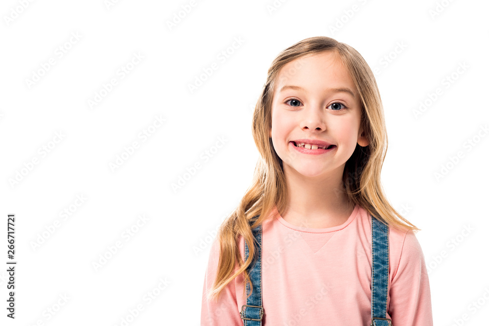 front view of happy smiling child isolated on white front view of happy smiling child isolated on white
