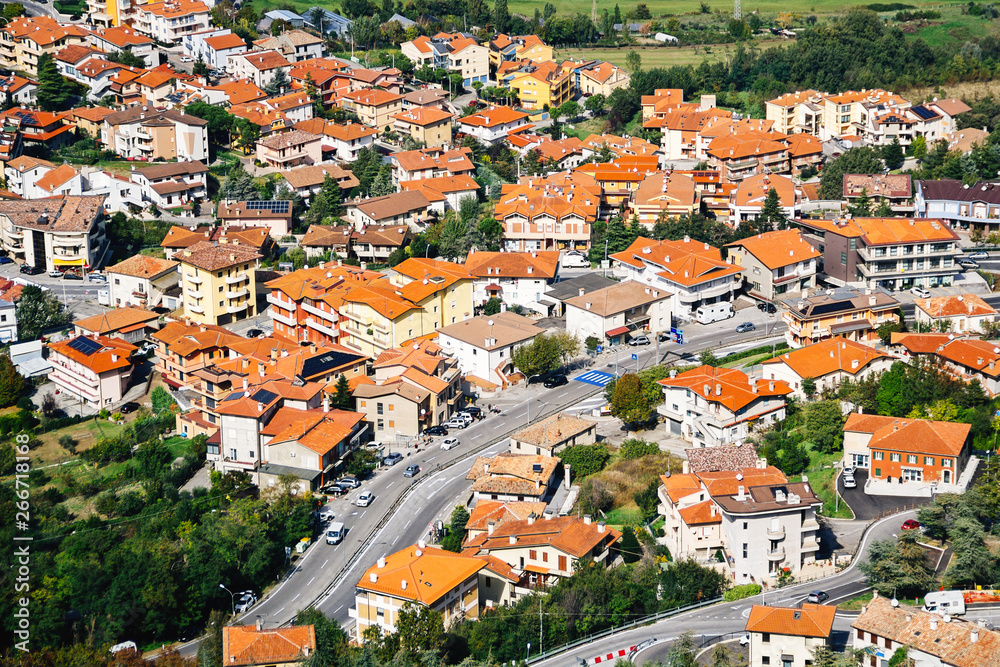 San Marino Suburban districts view from above