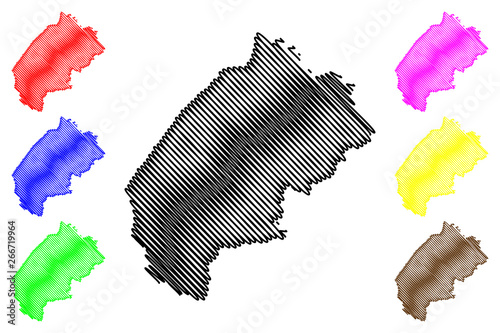 Lviv Oblast (Administrative divisions of Ukraine, Oblasts of Ukraine) map vector illustration, scribble sketch L’vivshchyna map